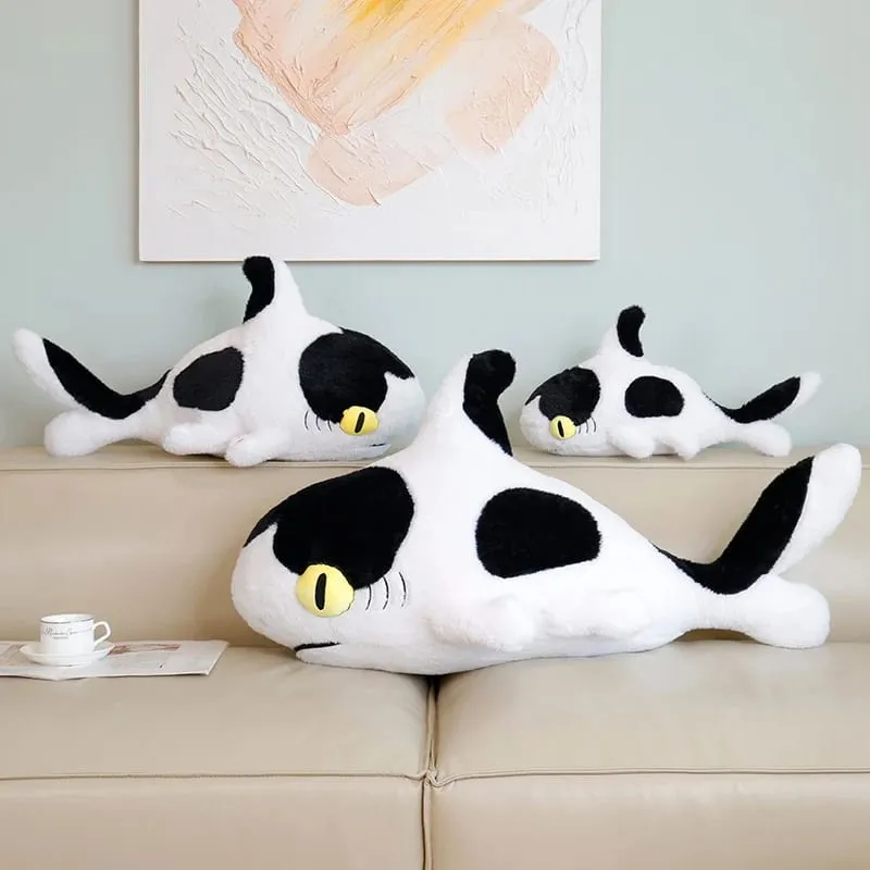 50/70 ซม.จำลอง Shark หมอน Plush วัวพิมพ์ Fluffy Decompression Cushion Home Decor การถ่ายภาพ Prop วันหยุดของขวัญ — image 5