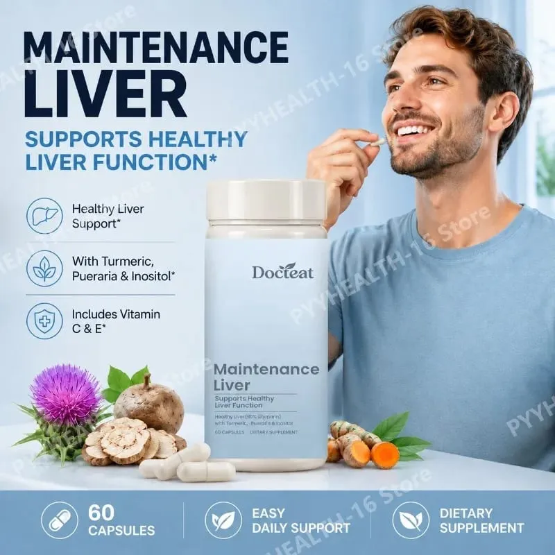 แคปซูลบำรุงสุขภาพตับด้วย Milk Thistle สารสกัดจากขมิ้น Magnesium Glycinate วิตามิน C E สูตรสมุนไพร 60 แคปซูล — image 2