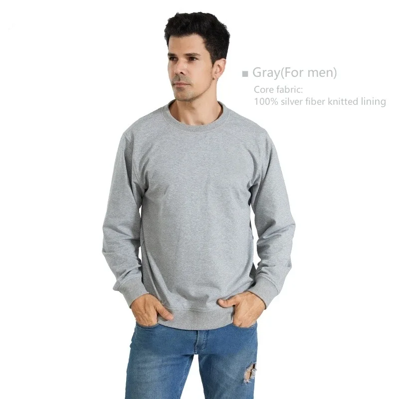 Anti-radiation 100% silver fiber knitted lining sweatshirts Mobile phone computer Electromagnetic radiation shielding clothing