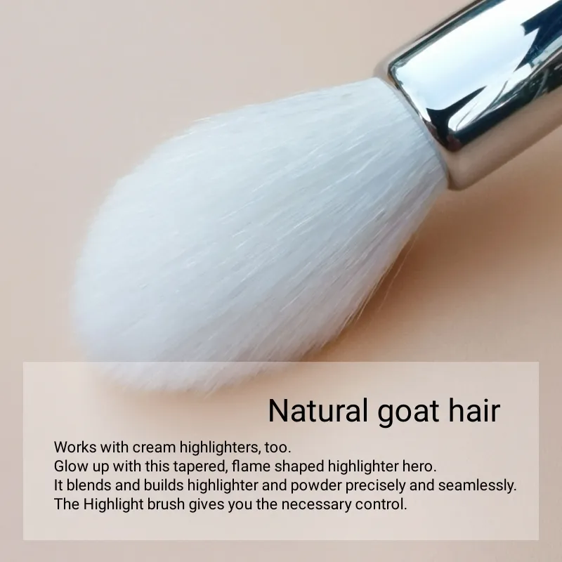 Pinceau de maquillage en poils de chèvre naturels, surligneur, outils de beauté — image 5