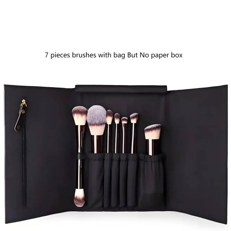 7 pz/set Clessidra Pennelli per trucco Fondotinta in polvere Blush Ombretto Piega Pennello per trucco Correttore con sacchetto cosmetico Confezione regalo