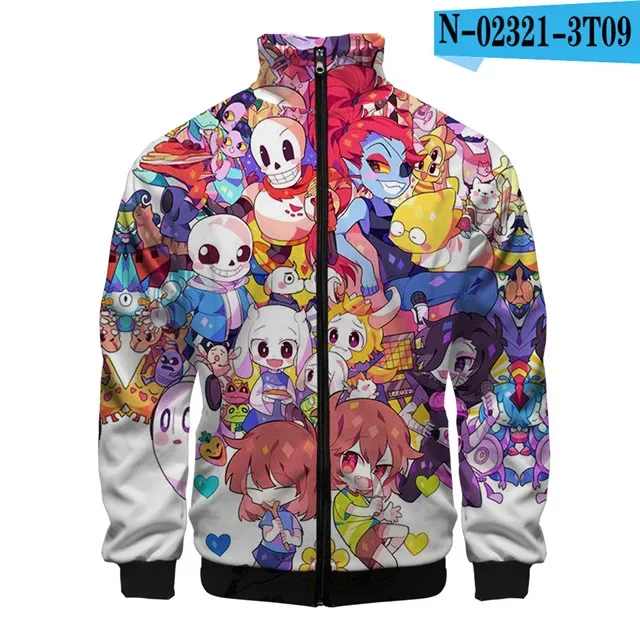 Sang Trọng Phổ Biến Sans Undertale 3D In Hình Dây Kéo Áo Raglan Áo Gió Bé Trai/Bé Gái Thoải Mái Cổ Đứng Áo Áo Khoác — image 33