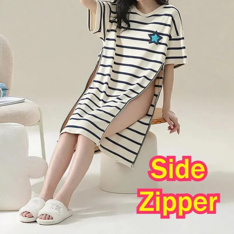 Feminino zebra padrão lado aberto divisão sexy vestidos longos ao ar livre exposto jogar sexo fácil tirar escondido zíper saias tipo exótico — image 2