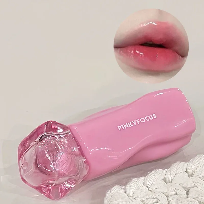 Pinkyfocus Rossetto Specchio lucido Lucidalabbra Idratante Succoso Tinta per labbra nude Rossetto per trucco naturale quotidiano a lunga durata — image 13