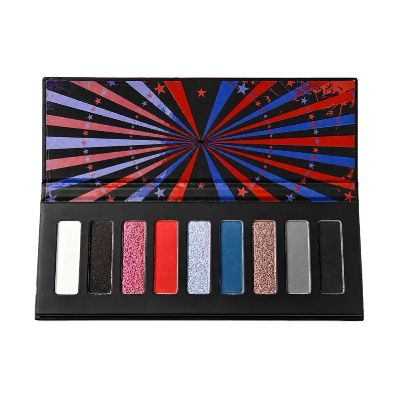 Palette de fards à paupières métalliques, 9 couleurs, scintillantes, pour Halloween, à haute teneur en pigments, gothique, fumé, Flash fin, maquillage durable