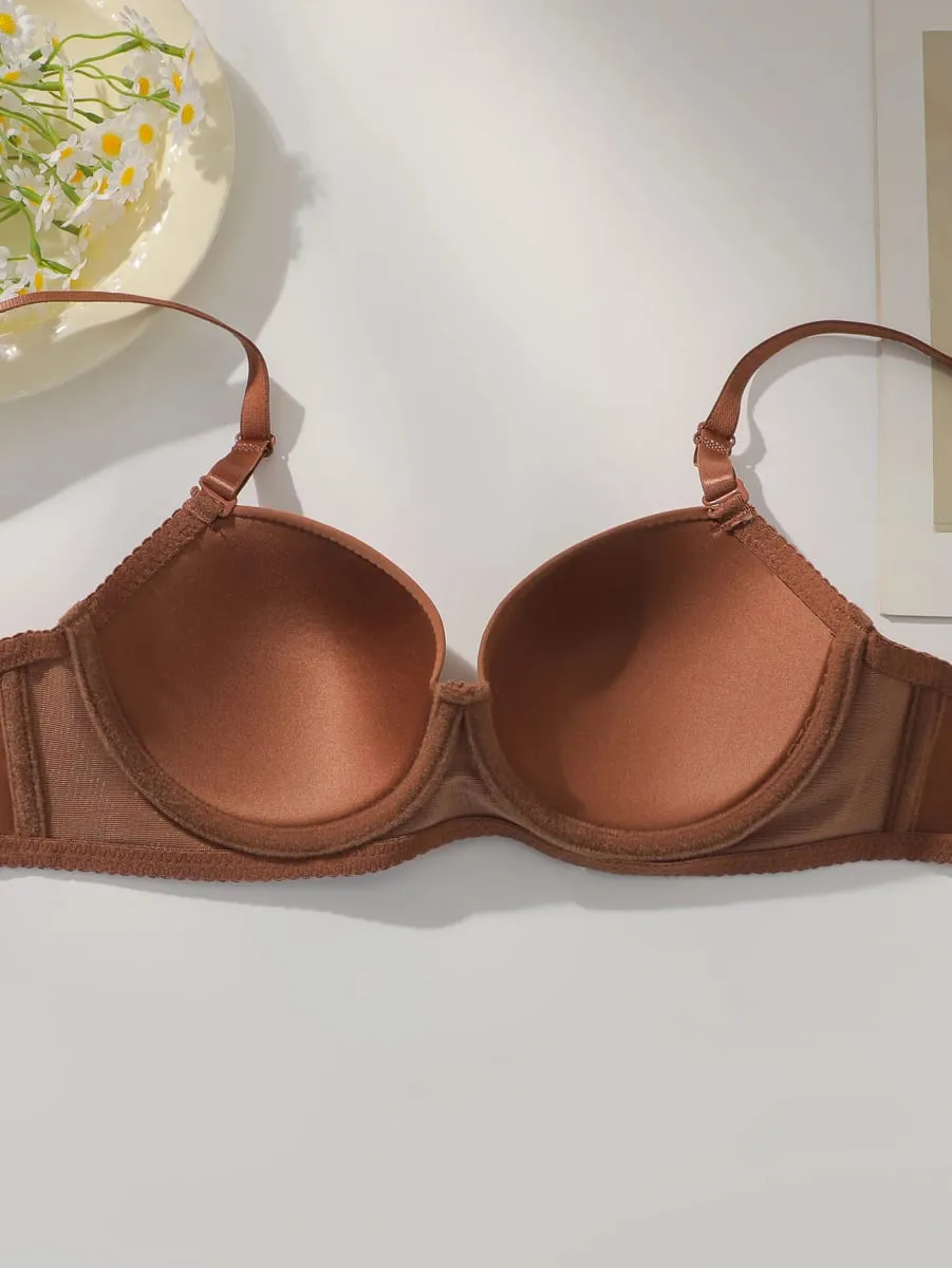 Hot selling warna solid set seluar dalam 2 helai pelbagai warna set bra empat musim setiap hari selesa dipakai Lingerie seksi 2611 — image 4
