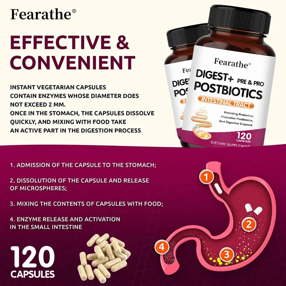Viên nang tiêu hóa + Prebiotic + Probiotic hỗ trợ men tiêu hóa Sức khỏe đường ruột Miễn dịch giảm đầy hơi — image 4