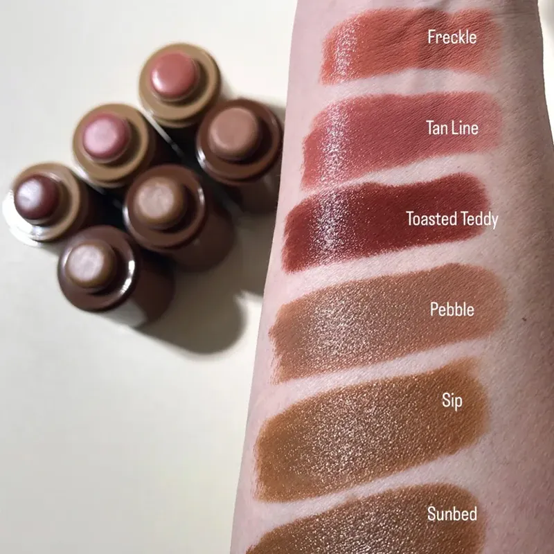 INS Pocket Powder Blusher Stick Lip Cheek Hydrating Stick Natural Rouge Powder Blusher Cream Gincu Pipi Cawan Teh Warna Gula-gula — image 6