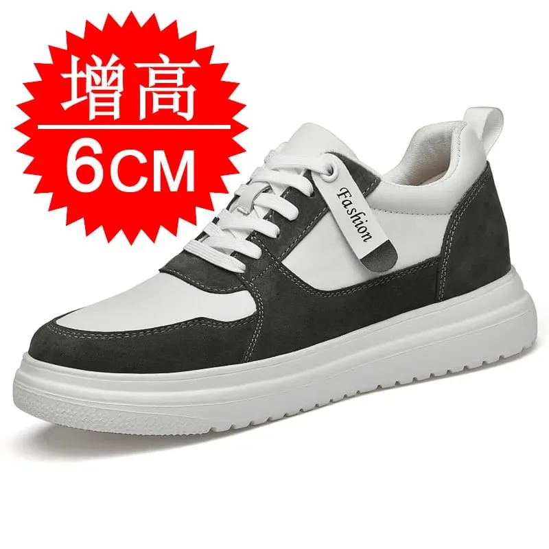 Plus Size37-46 Lift Sneakers Man Elevator Shoes Height Increase Insole 8cm White Black Taller Shoes Men Leisure Fashion sneakers
