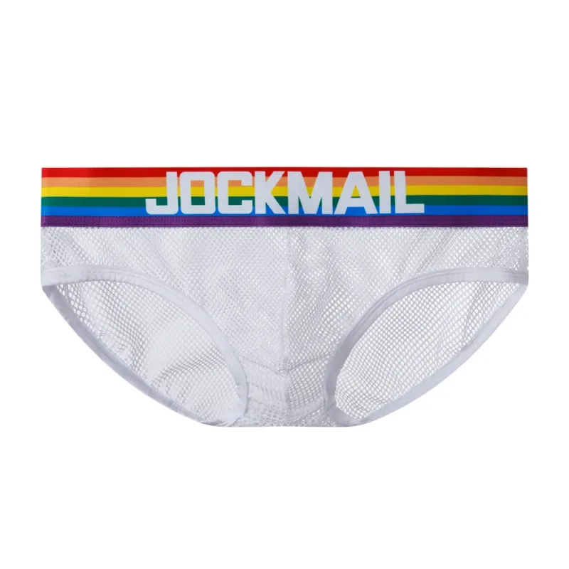 Jockmail Sexy Men's Underwear Briefs Cotton Low Rise Underpant Net yarn Lace, Breathable Summer Shorts calzoncillos hombre slip — image 41