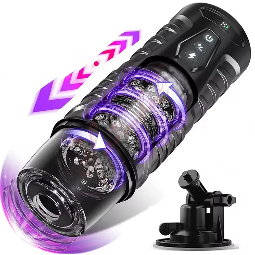 Telescopic ชาย Masturbator อัตโนมัติ Thrusting หมุน Mastubator คัพไฟฟ้าของเล่นพ็อกเก็ตหีสำหรับชายอุปกรณ์สำหรับผู้ใหญ่ — image 1