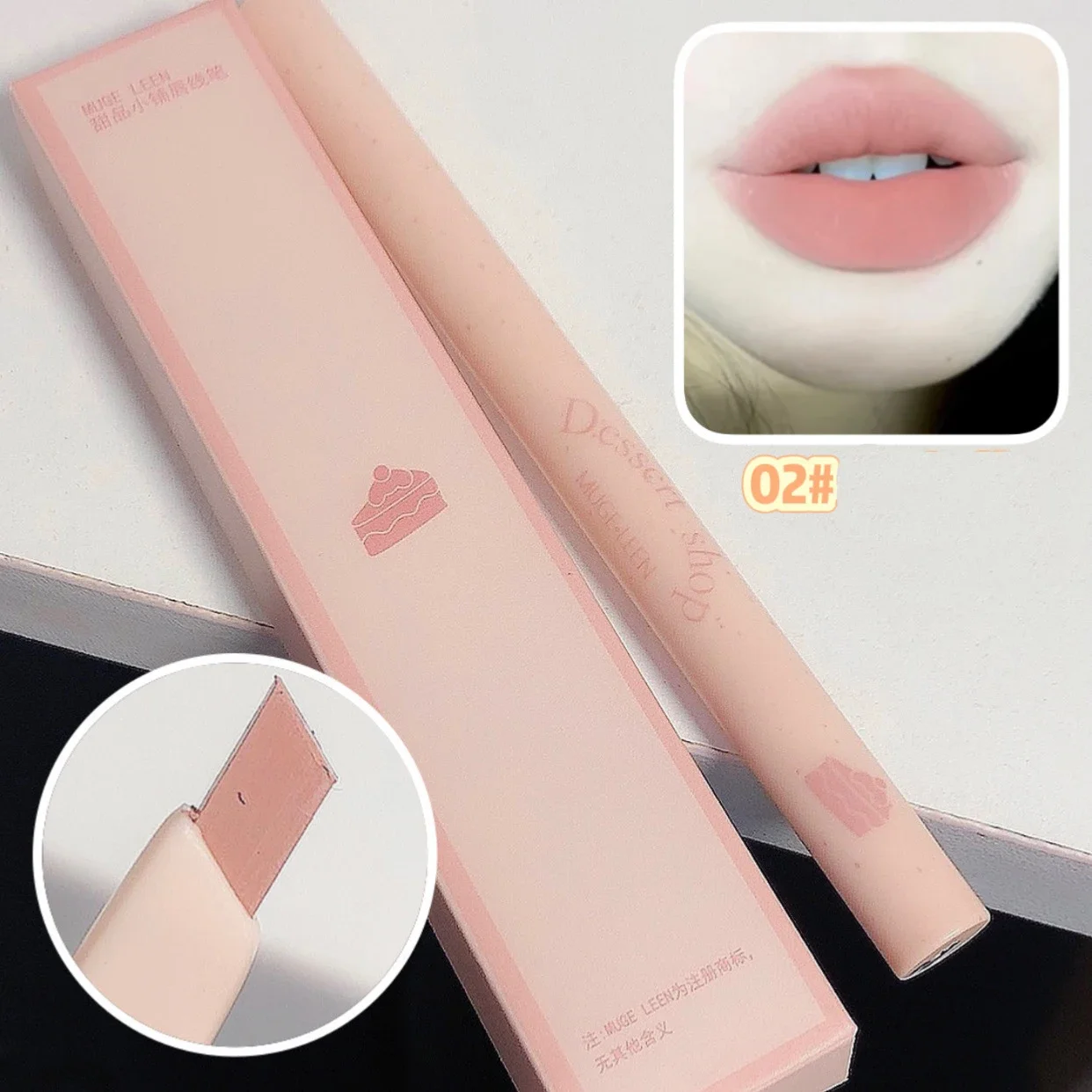 Pen Pelapik Bibir Matte Gincu Kontur Tahan Lama Tidak Melekat Kalis Air Pensil Pembalut Baldu Licin Mekap Warna Bibir Merah Jambu Bogel