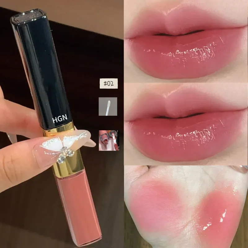 Hgn Dual Ended Matte and Gloss Lip Gloss ลิปกลอสเนื้อแมตต์ ดิวอี้ เคลือบเงา สีติดทนนาน ปรับโทนสีผิวให้กระจ่างใส แต่งหน้าได้หลากหลายสไตล์ — image 9
