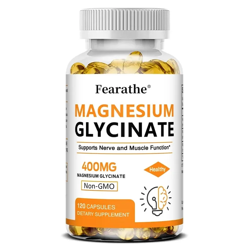 Magnesiumglycinat 400 mg Kapseln unterstützen die Muskeln, Knochen, Herz, Nerven, Schlafqualität und die Gesundheit des Immunsystems. Nicht gentechnisch verändert — image 9