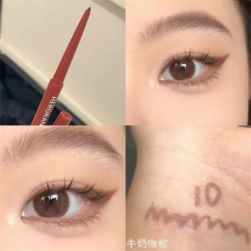 Crayon Eyeliner 12 couleurs, rouge vin, imperméable, durable, marron mat, fard à paupières, bâton de Contour, pigment élevé, maquillage pour les yeux, ver à soie — image 14