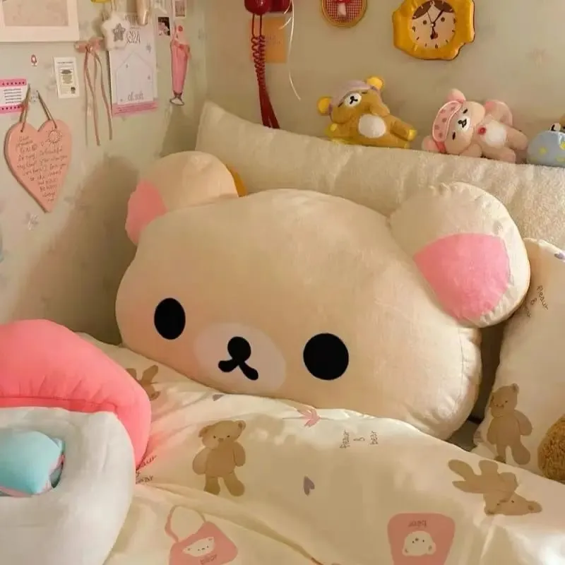 44 cm sød Rilakkuma plyslegetøj Rygstøtte Aftageligt betræk Sengekanten Stor pudedyne Vaskbar sovepudegaver — image 5