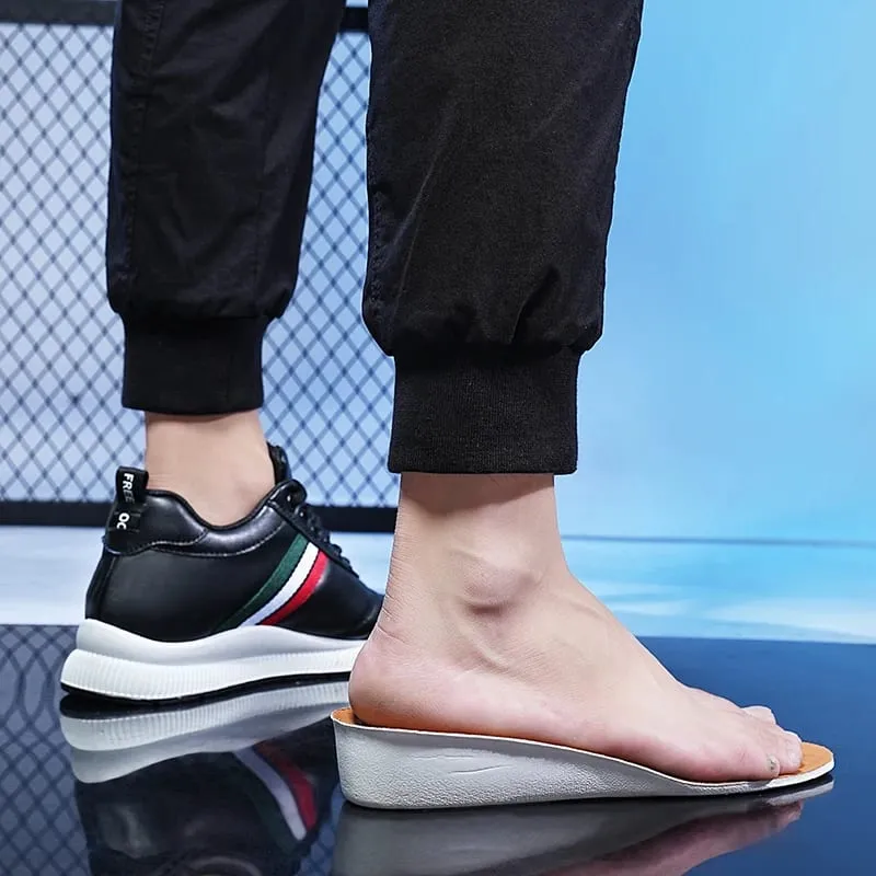 Pánské kožené boty na zdviž Robustní Ležérní tenisky Zvýšení výšky Vložky 6CM Zvyšující boty Sportovní boty s vysokým zdvihem — image 6
