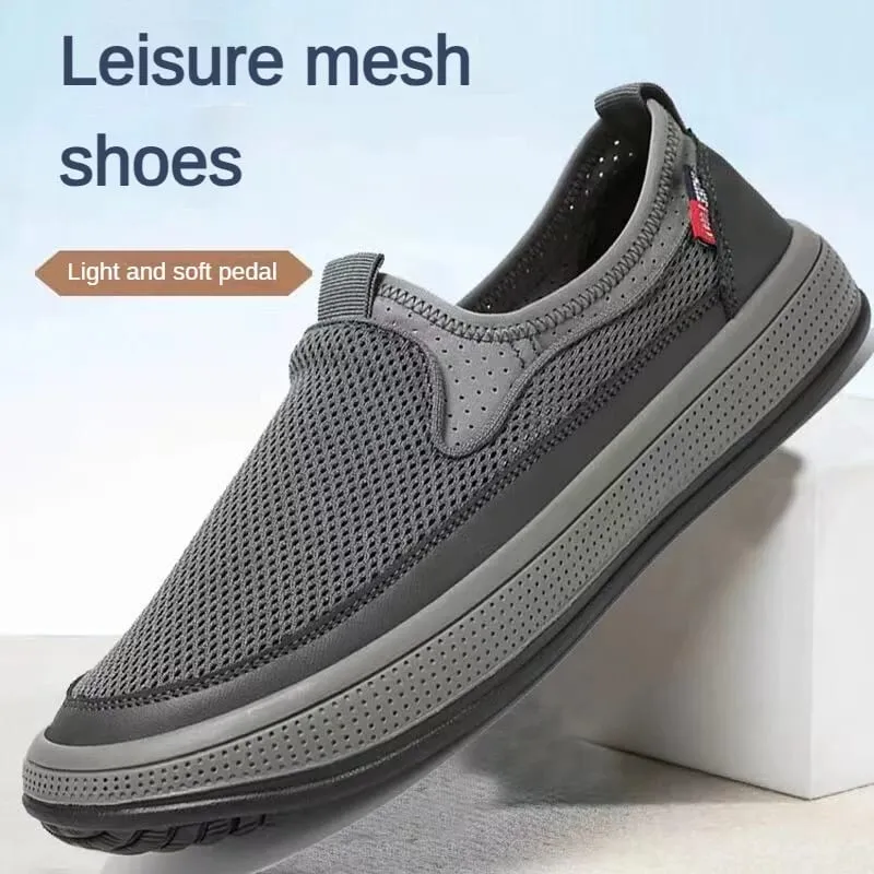 Men's Shoes Summer 2025 Old Beijing Cloth Shoes Mesh Surface Super Breathable Men's Summer Breathable Sports Mesh Shoes