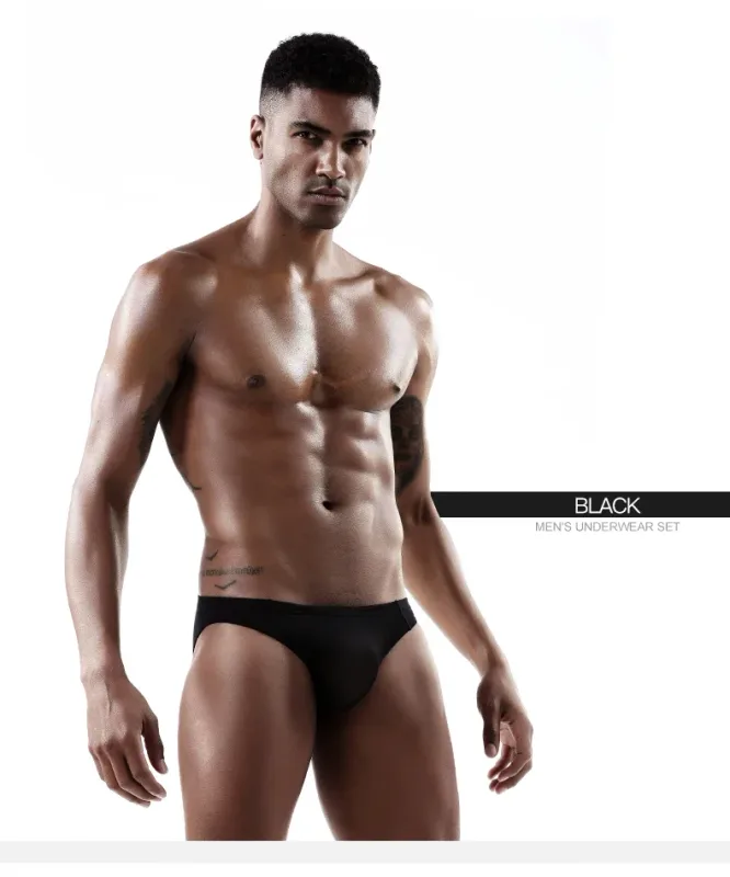 2 pezzi mutande da uomo in seta di ghiaccio traspirante sexy sottile U convesso trasparente un pezzo pantaloncini a triangolo a vita bassa testa — image 12