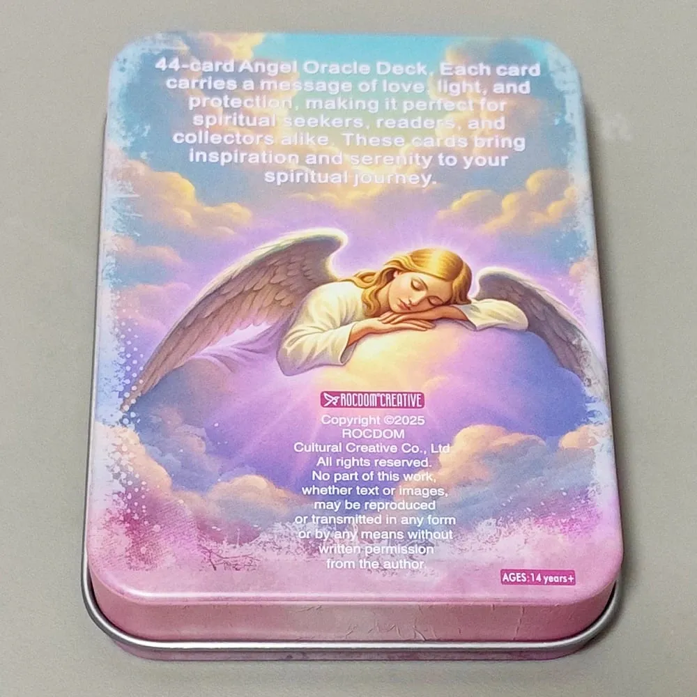 Angels Guidance Oracle Deck – 11,5 x 8 cm, 44 cartes avec guide, cartes de divination inspirantes dans une boîte en fer blanc pour la croissance spirituelle — image 5