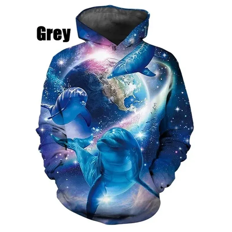 Gran oferta, sudaderas con capucha con estampado 3D de delfines, pulóver informal, sudaderas para hombres y mujeres, ropa de calle, sudaderas con capucha de gran tamaño para niños — image 8