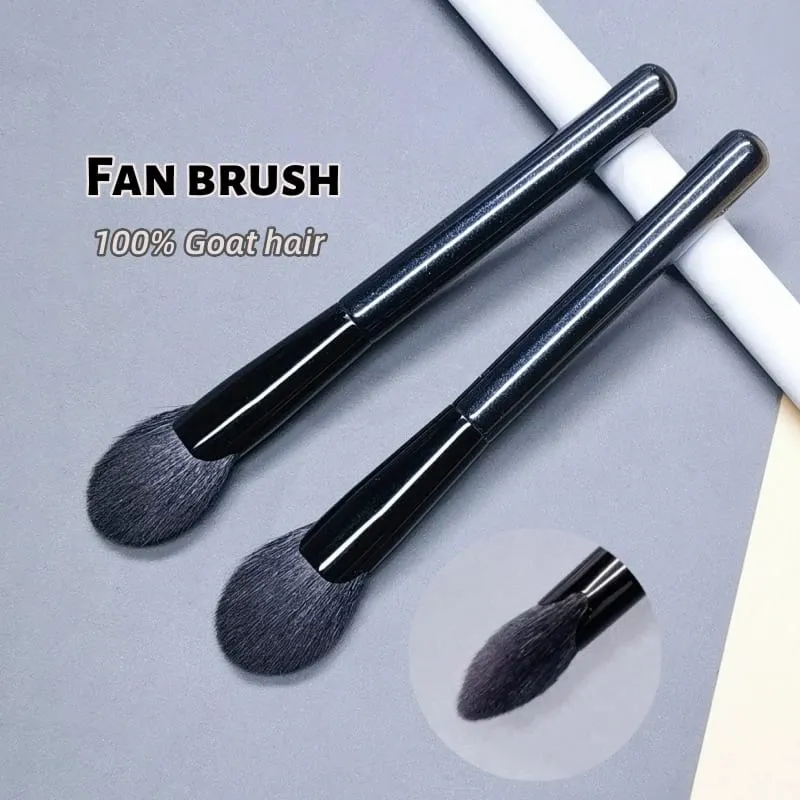 พัดลมแปรงแต่งหน้า Highlighter Face Shadow ขนแพะ Blush Powder Make Up แปรง Pro Essential เครื่องสำอางค์เครื่องมือ — image 1