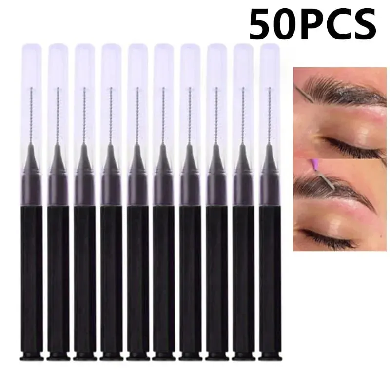 50/100PCS Black Bendable Eyebrow Brush Brow Perm Brush Disposable Brow Lifting Brushes Micro Eyelash Brush Applicators Tools — image 3