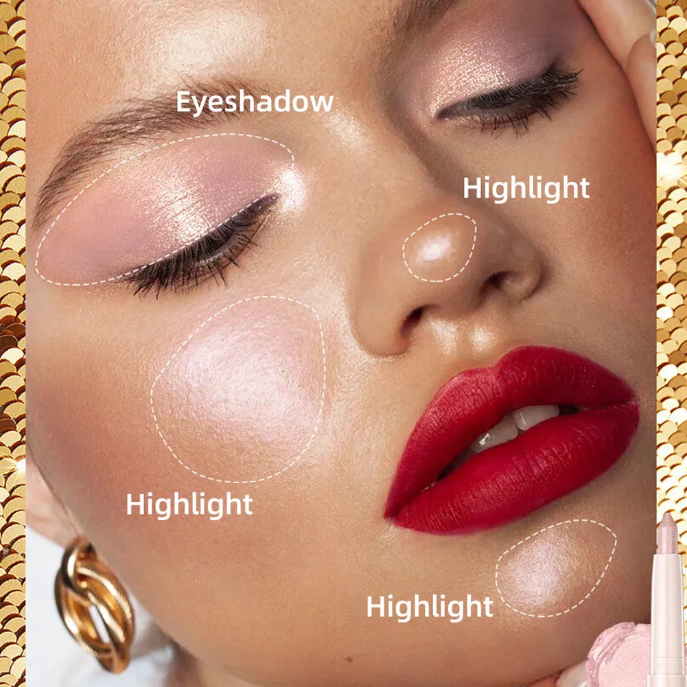 1 adet parlak şampanya Eyeliner kalem Glitter göz farı yalan ipekböceği kalem su geçirmez güzellik kozmetik kadın makyaj — image 2