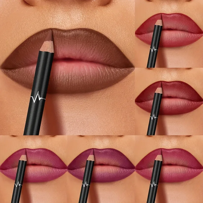 Pudaier 6-farbiger, wasserfester, mattierter Lipliner – langanhaltende Formel ohne Abfärben, mattes Finish, 6 vielseitige Farbtöne — image 6