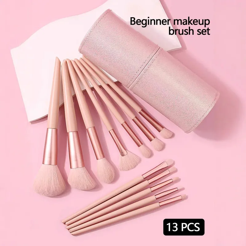 ใหม่ 13 ชิ้น/เซ็ตในถังแปรงแต่งหน้าแปรงแต่งหน้า Foundation Blush Contour อายแชโดว์ Brow Lashes เครื่องสำอางค์แปรงเครื่องมือความงาม — image 10