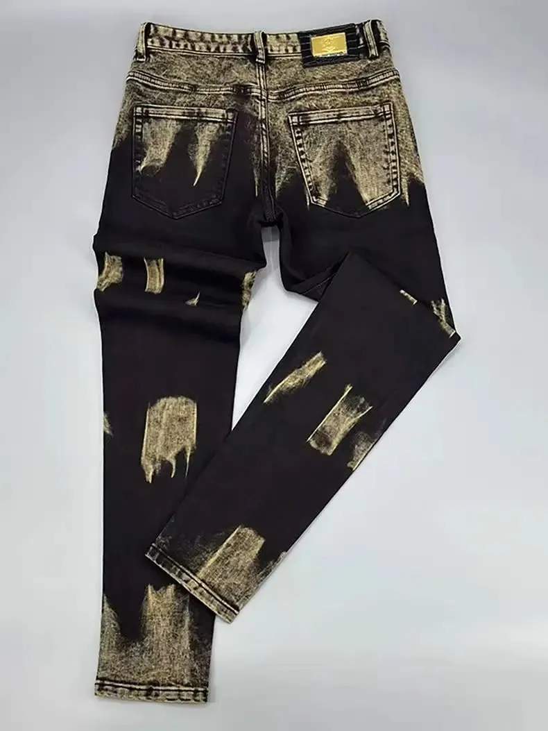High-quality American Retro Men Jeans 2026 autumn new micro-elastic popular wear-resistant wash slim straight pants — image 5