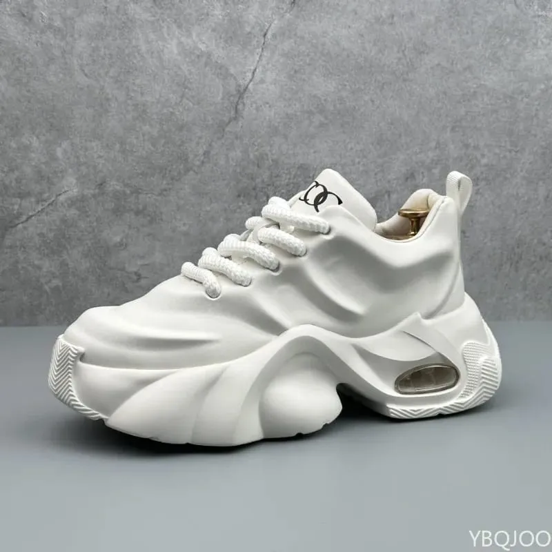 Hot Selling Men's Shoes in Plus Size Design New Thick Soled Fashionable and Versatile Sports Vulcanized Shoes with Temperament