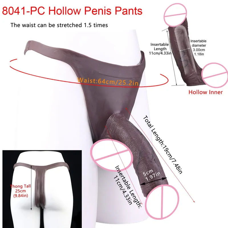 Duże, puste spodnie silikonowe typu Dildo Premium, nadające się do noszenia, hiperrealistyczne, wkładane nakładki na penisa, intymne zabawki do noszenia dla dorosłych — image 31