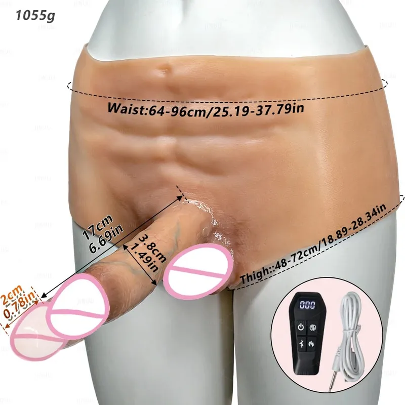 สวมใส่ Thrusting การหมุน Dildo Vibrator ไฟฟ้าสมจริงอวัยวะเพศชาย Masturbator คู่กางเกงขาสั้นเพศ Dildo สำหรับเพศของเล่น 18 +