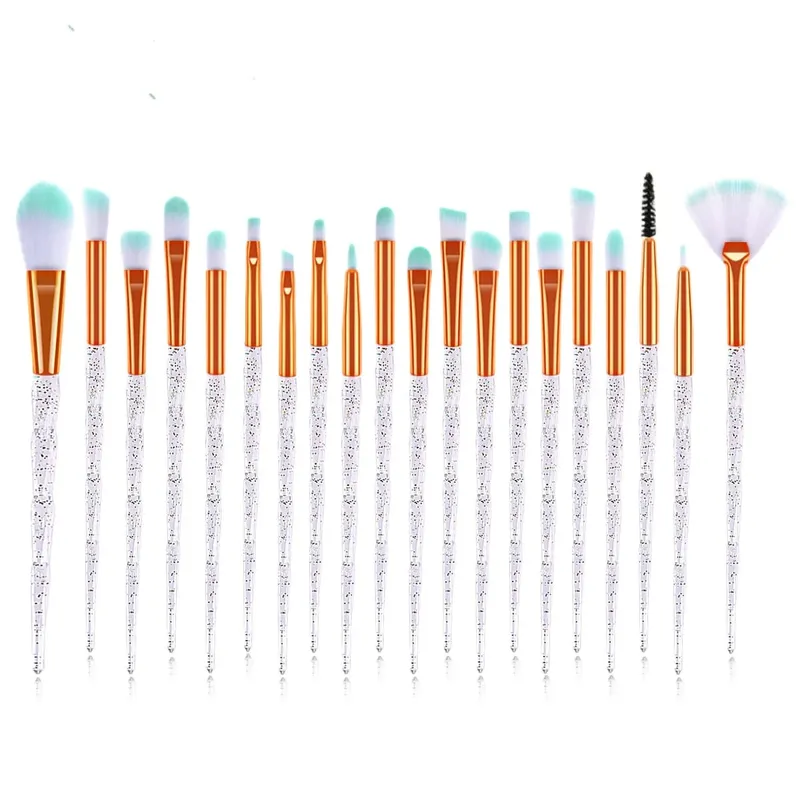 20 Chiếc Kim Cương Trang Điểm Bộ Phấn Nền Đen Phối Phối Phấn Mắt Môi Mỹ Phẩm Làm Đẹp Cọ Trang Điểm Pincel Maquiagem