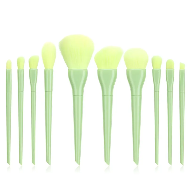 Ensemble de pinceaux de maquillage, poils synthétiques doux, pour fond de teint, Blush, fard à paupières, correcteur, outils cosmétiques pour le visage et les yeux, 10 pièces