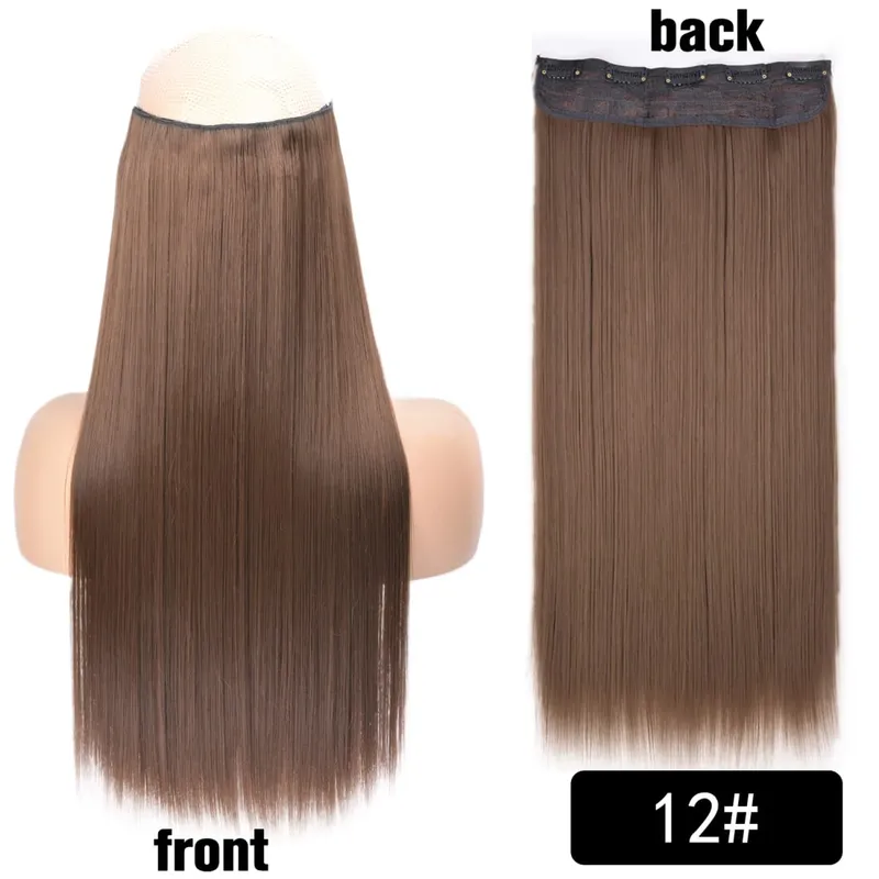 Long Straight Curly One Piece 5clips Clip-in Extensions 22Inch Heat Resistant Hairstyles Colour Mix Blonde Hair Piece For Women — image 70