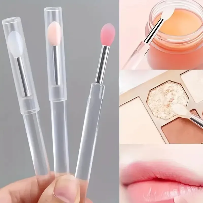 3/5/10PCS Tragbare Silikon Lippen Pinsel Mit Abdeckung Weiche Multifunktionale Lip Balm Applikator Lippenstift Lipgloss Make-Up pinsel — image 2