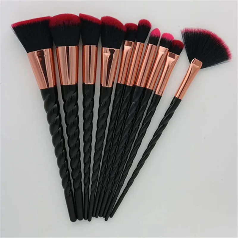 10pcs Berus Makeup Set Berus Asas Rambut Lembut Serbuk Pemerah Pipi Kontur Kening Pembayang Mata Wanita Kosmetik Blending Alat Mekap — image 10