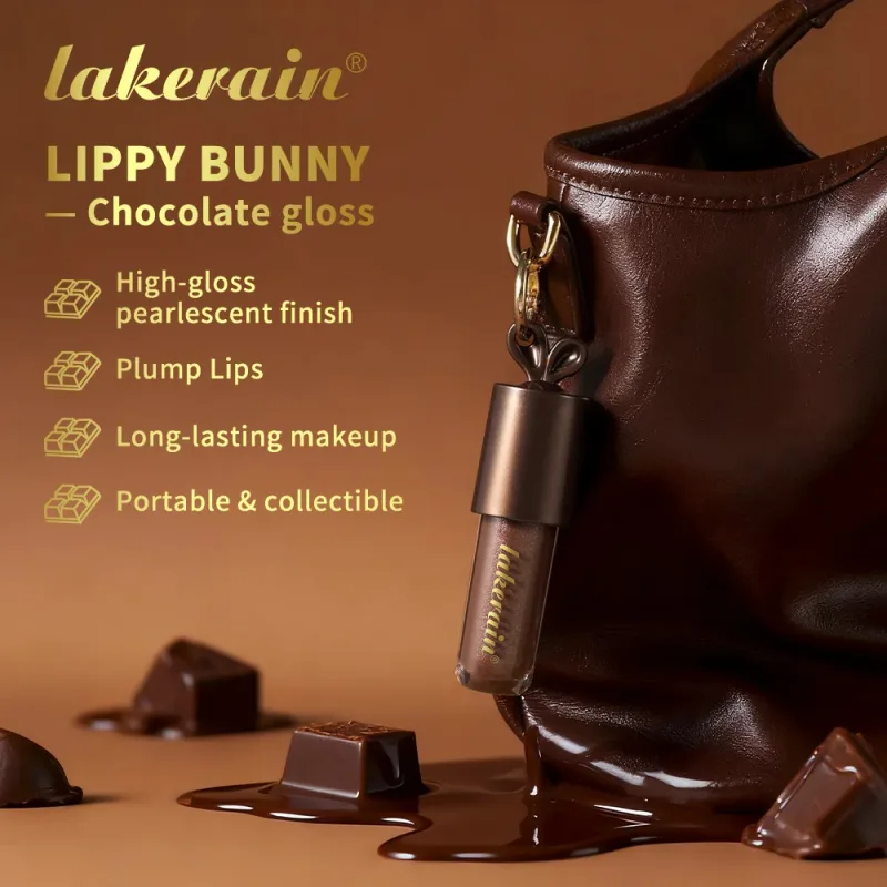 Lakerain Chocolate Thỏ Son Bóng Hydrat Hóa Lâu Dài Hiệu Ứng Gương Dưỡng Ẩm Mịn Không Dính Lippy Bunny Son Môi — image 3