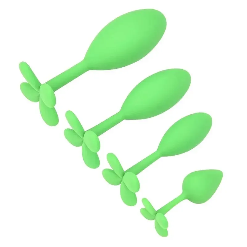Perline anali in silicone Butt Plug Set Mini Piccolo Medio Grande Plug anale Quadrifoglio Anal Trainer Giocattolo del sesso Uomini Donne Gay — image 4
