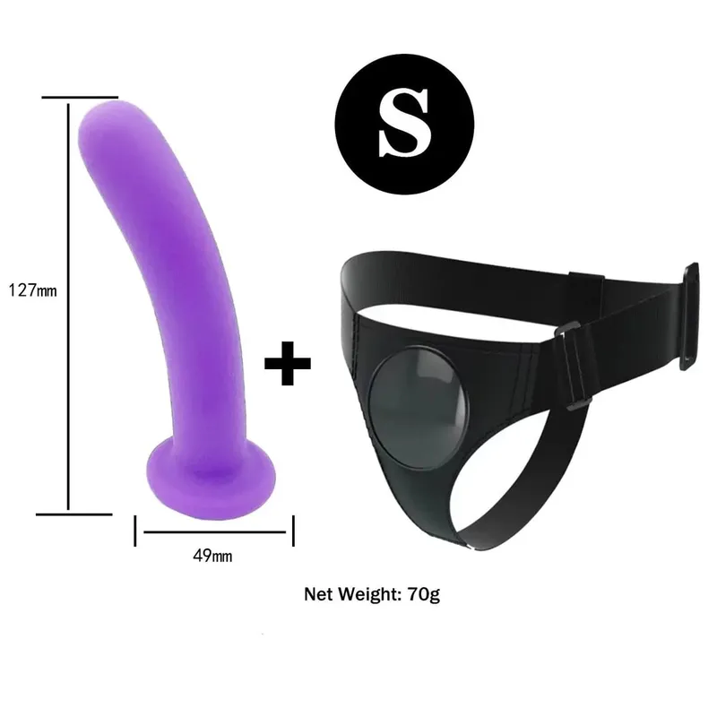 Justerbar silikonestrop på dildo-sele med stærk sugekop Slank buet binding Dildo Bærbart sexlegetøj til kvinder Mænd Cou — image 13