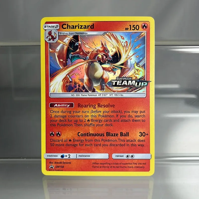 Charizard PTCG Single Collection Card 1. vydání 1996 Vmax Ex Rare Rainbow Card PKM Proxy karty Hračky Dárky — image 10