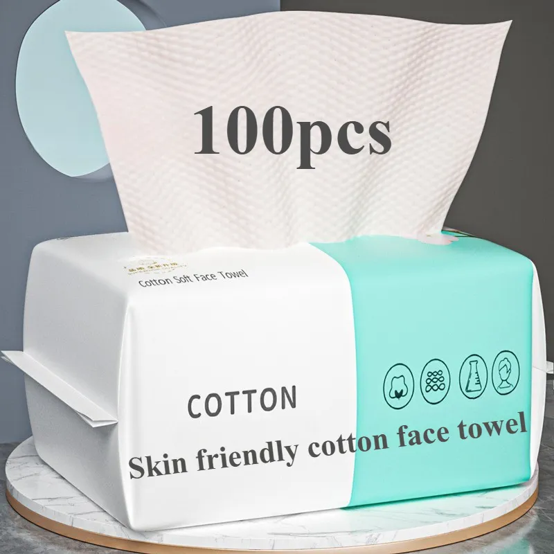Wiederverwendbares, verdicktes Gesichtstuch. Eine Packung mit 50/100 Stück pro Packung. Reisereiniger, Nass- und Trocken-Make-up-Entferner, Werkzeug aus weichem Baumwollstoff — image 7