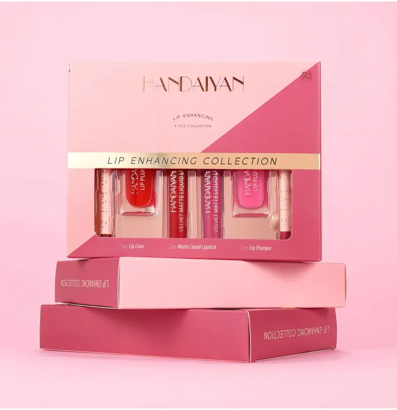 Ensemble de maquillage pour les lèvres, 6 pièces, rouge à lèvres liquide mat imperméable, brillant et crayon à lèvres, hautement pigmentés et faciles à appliquer — image 5