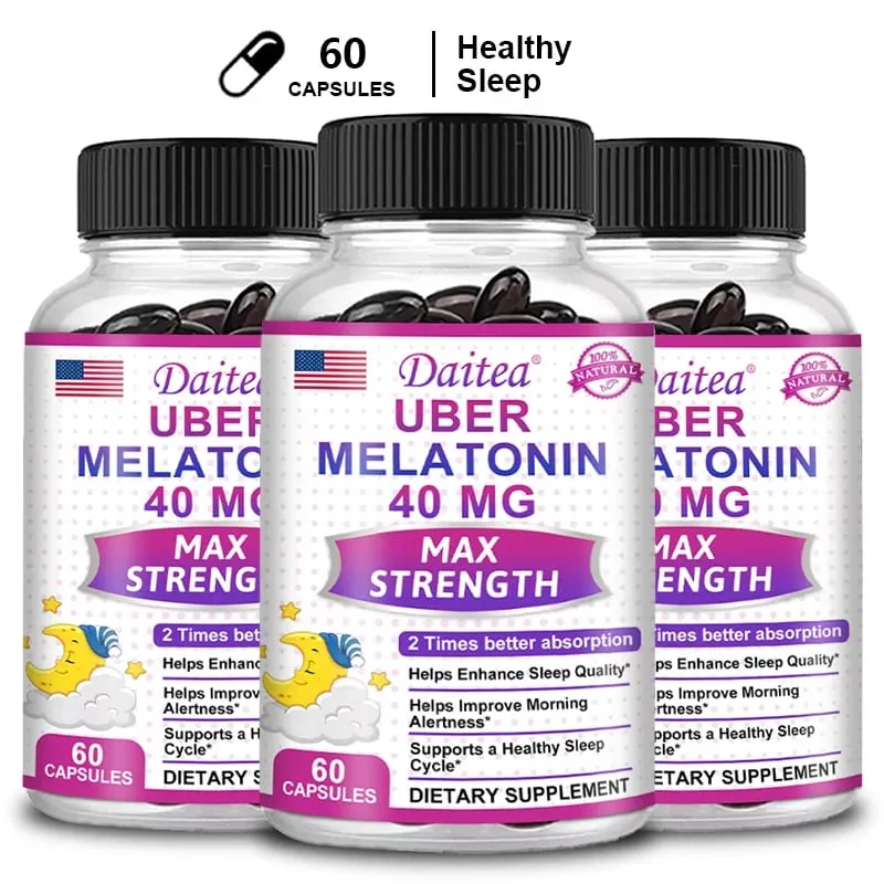 Les capsules Daitea Super Melatonin-40 mg contiennent de la vitamine C vous aident à vous endormir plus rapidement, à soulager l'insomnie et à améliorer la qualité du sommeil. — image 11
