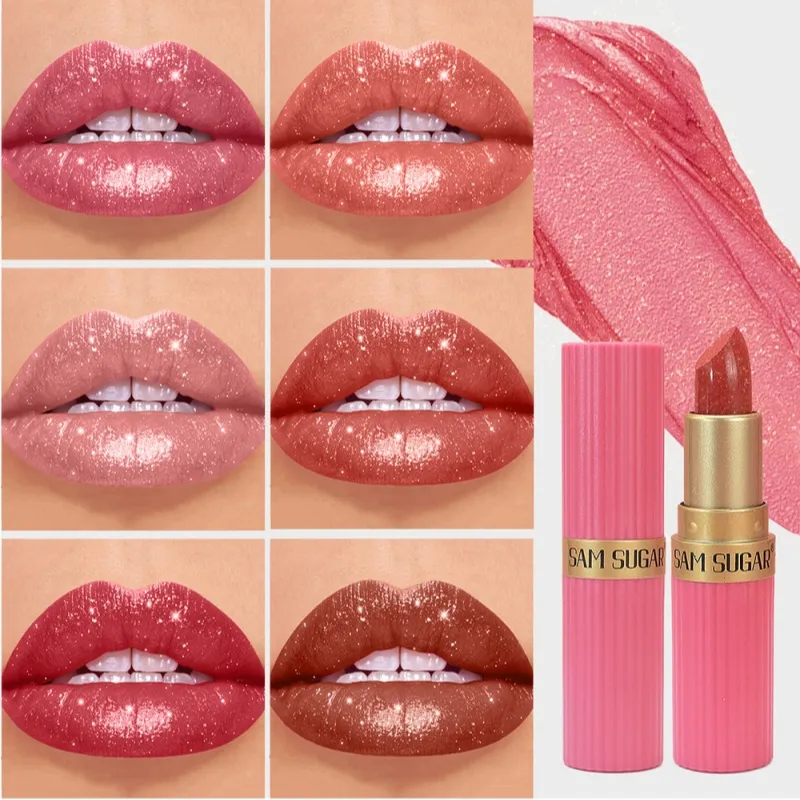 Gincu Baldu Metallic Diamond Sparkle Pearlescent Fine Shimmer Waterproof Non Stick Cup Makeup Bibir — image 1