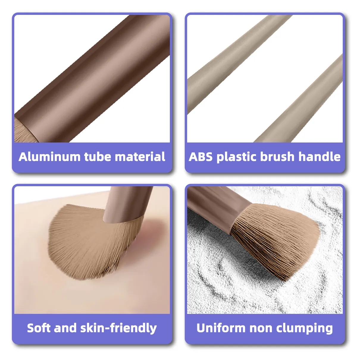 13PCS/set Berus Mekap Set Berus Kosmetik Gentian Sintetik Lembut Untuk Muka Foundation Blush Eyeshadow Dengan Beg Penyimpanan — image 5
