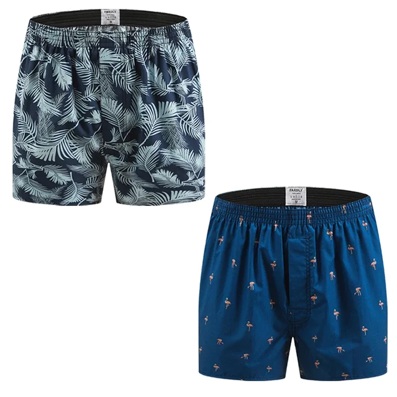 Men's Cotton Boxer Shorts, Printed Pattern Men's Underwear, College Style Shorts, Summer Breathable And Comfortable Loungewear — image 17
