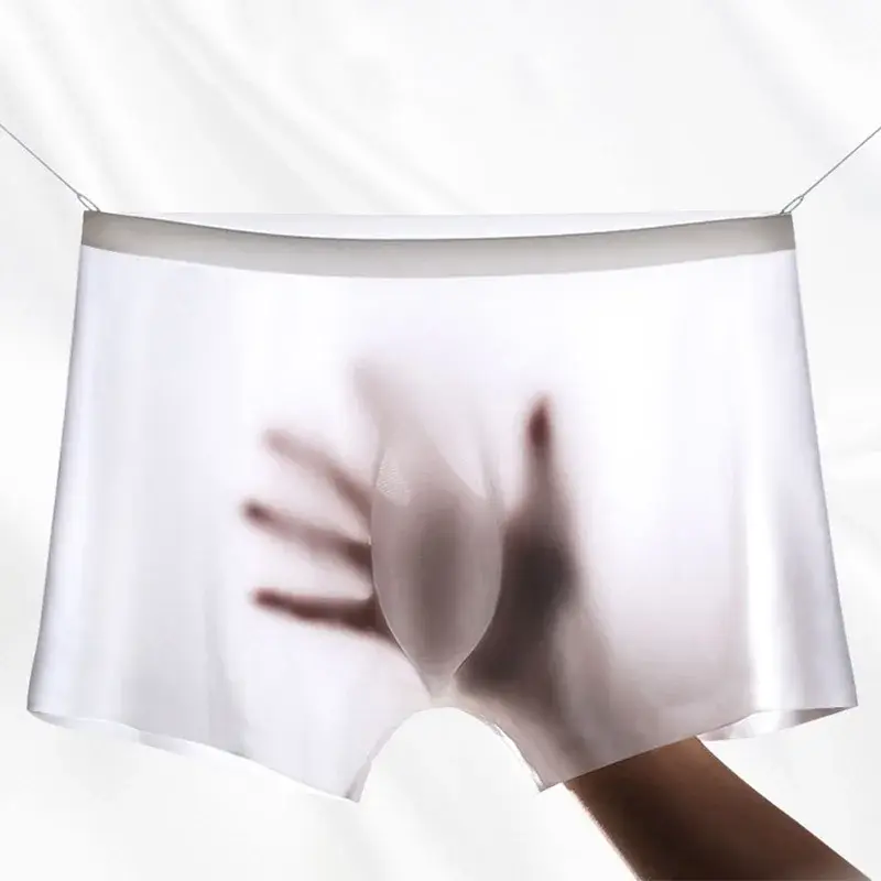 Seluar Dalam Lelaki Seluar Dalam Sutera Ais Lancar Lembut Boxershorts Musim Panas Seluar Dalam Ultra Nipis Elastik Seluar Dalam Lutsinar Seluar Boxer Lelaki — image 4